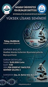 2025-2026 Bahar Dönemi Lisansüstü Seminerler